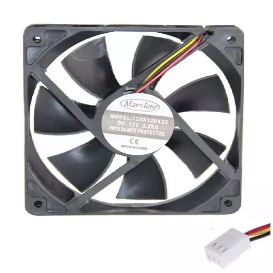 Tidar 120X120X25mm 12V Dc 3 Kablolu Fan