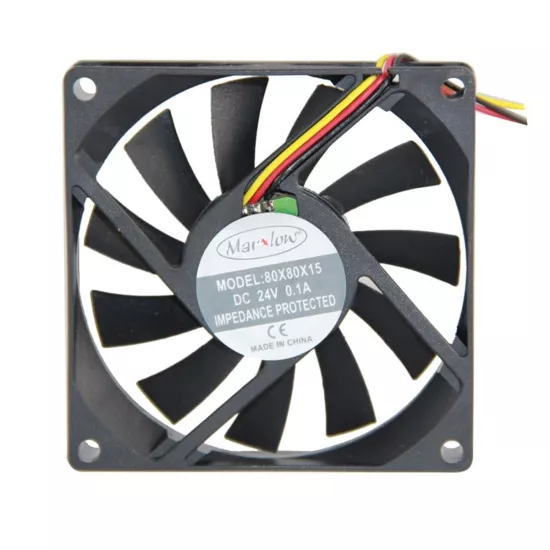 Marxlow 80X80X15 Mm 24V Dc 3 Kablo Fan