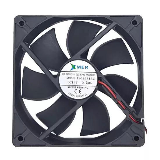 Xmer 120X120X25Mm 12V 0.30A 2 Kablolu Fan