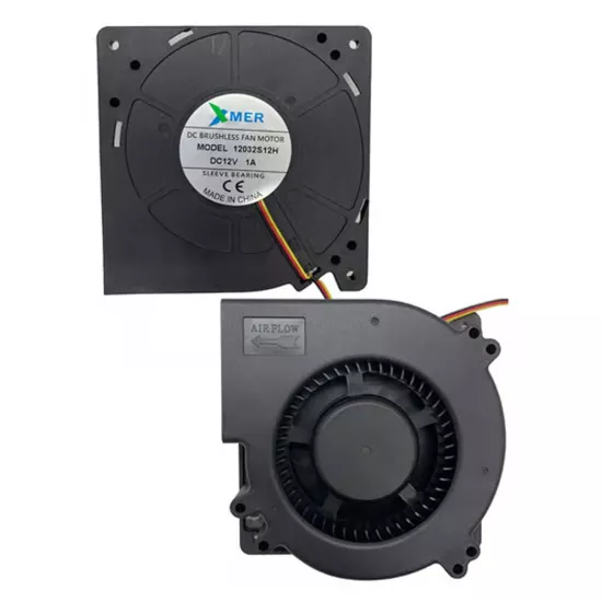 Xmer 120X120X32Mm 12V 1A 3 Kablolu + Soketli Salyangoz Fan