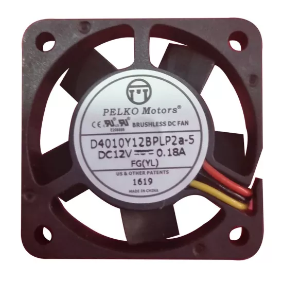 Pelko Motors 40X40X10Mm D4010Y12Bplp2A-5 Dc 12V 0.18A Kare Fan