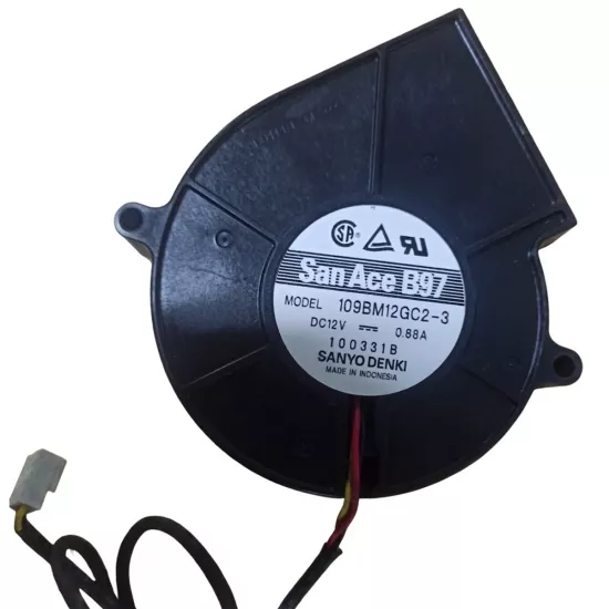 San Ace B97 109Bm12Gc2-3 3 Kablo 12V 0.68A 97x97x33mm Salyangoz Fan