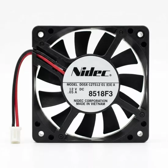 Nidec 50X50X10Mm 12V 0.05A  2 Kablo Rulmanlı Fan