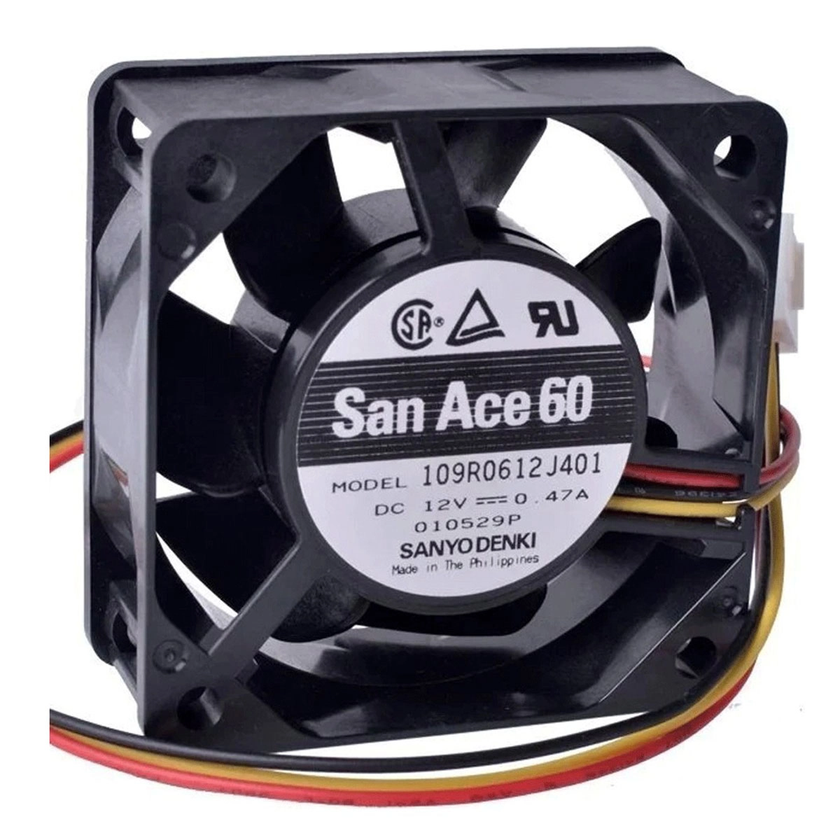 San Ace60 60x60x25Mm 12V 0.47A 3 Kablo Kare Fan 109R0612J401