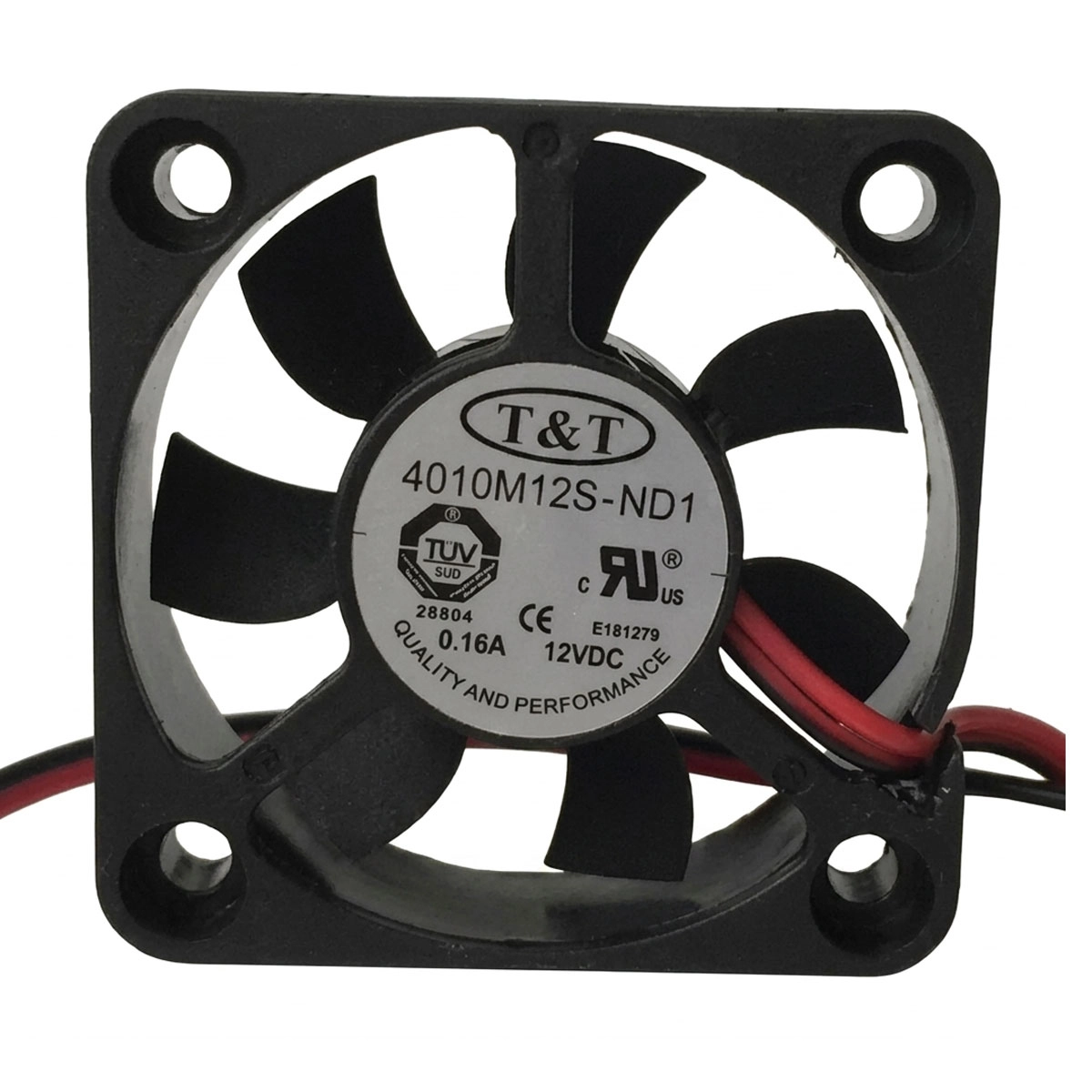 T&T 40x40x10mm 12v 0,16A 2 Kablo Fan HH12C410M12S