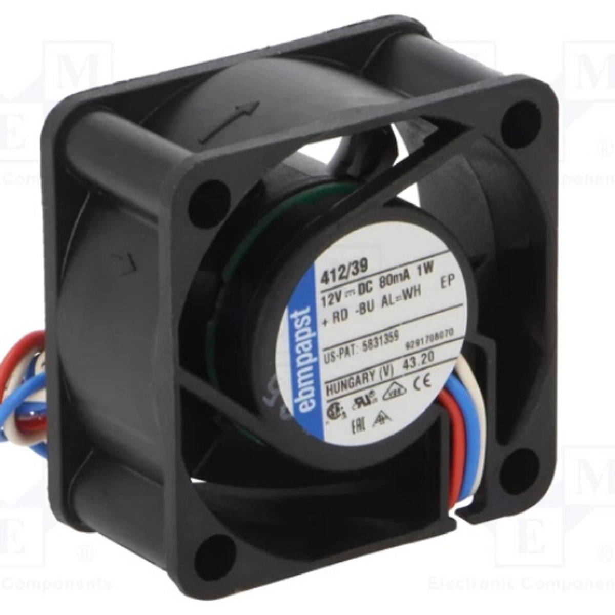 Ebm-Papst 40x40x20mm 12v 0,13A 3 Kablo Fan 412/39H